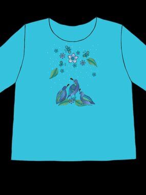 Sabaku Quail in Blue..Made in Tucson Az.